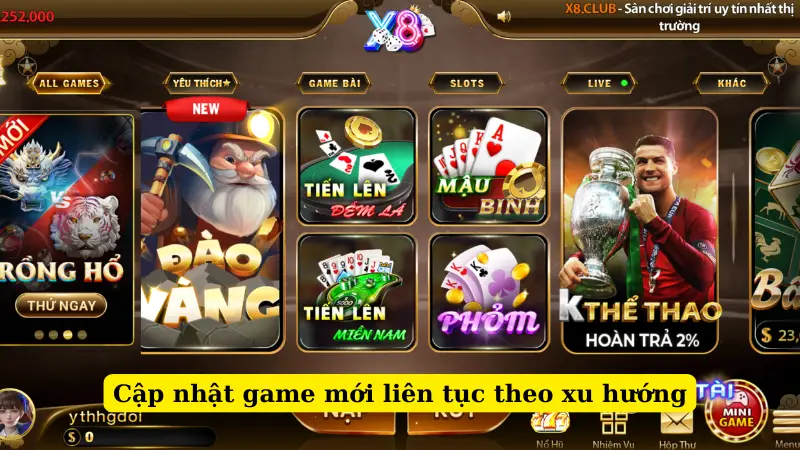 Cập nhật game mới liên tục theo xu hướng
